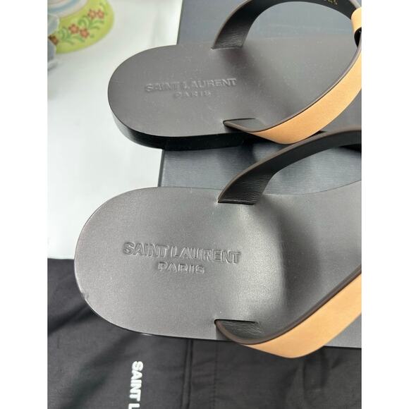 Men\'s Saint Laurent CASANDRE YSL logo thong sandals size 43 made in Italy main image 10